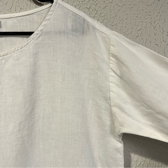 Magic Linen Adria White and Natural 100% linen dress size small - Picture 10 of 12